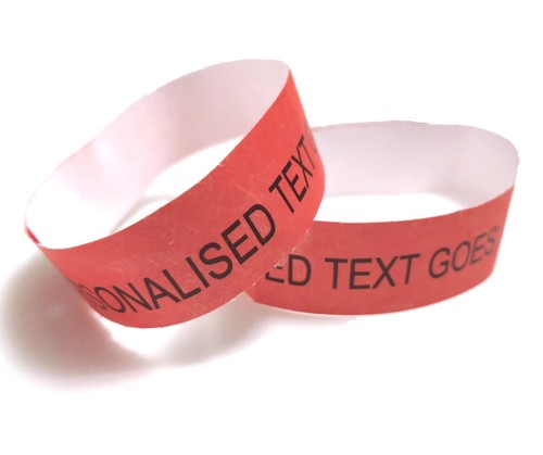 100 Personalised Paper Wristbands Tyvek Birthday Halloween Party Event Ticket - Picture 5 of 46