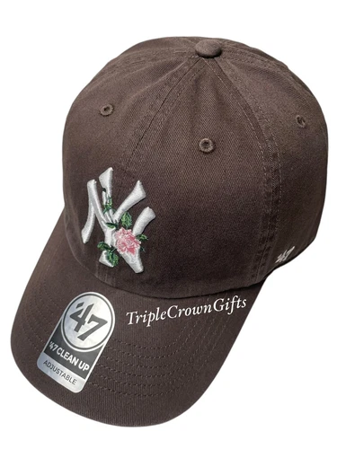 MLB New York Yankees ('47 Brand) Pink Thorn Clean Up Hat Brown