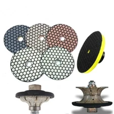 1" Full Ogee Bullnose Router Bit 16 DRY Polishing Pad stone travertine concrete 