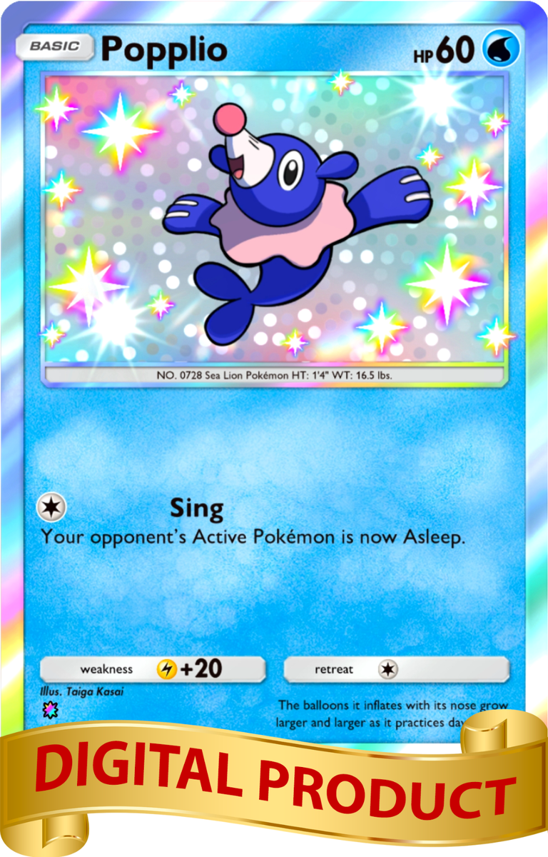 pokemon popplio card Pokemon Pocket TCG Trading Card Game 1 Star Shiny Popplio Mega Rising  DIGITAL