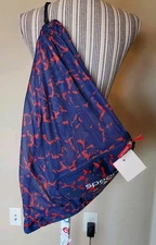 SPEEDO Ventilator Red Mesh Swimsuit Carry Bag Cinch NWT *flaw*