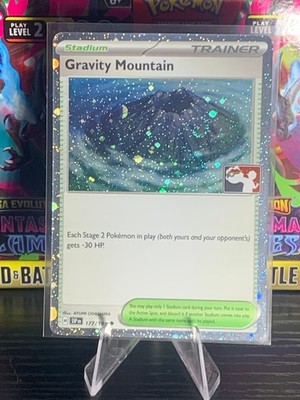 POKEMON TCG - GRAVITY MOUNTAIN -177/191- COSMO-PRIZE PACK SERIES 7-PLAY! STAMPED