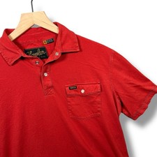 Howler Brothers Men's Medium Ranchero Western Pearl Snap Polo Red Western Bros