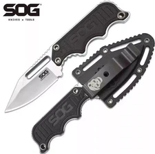 SOG Fixed Blade Knife - Instinct Compact Neck & Boot Knife with Sheath