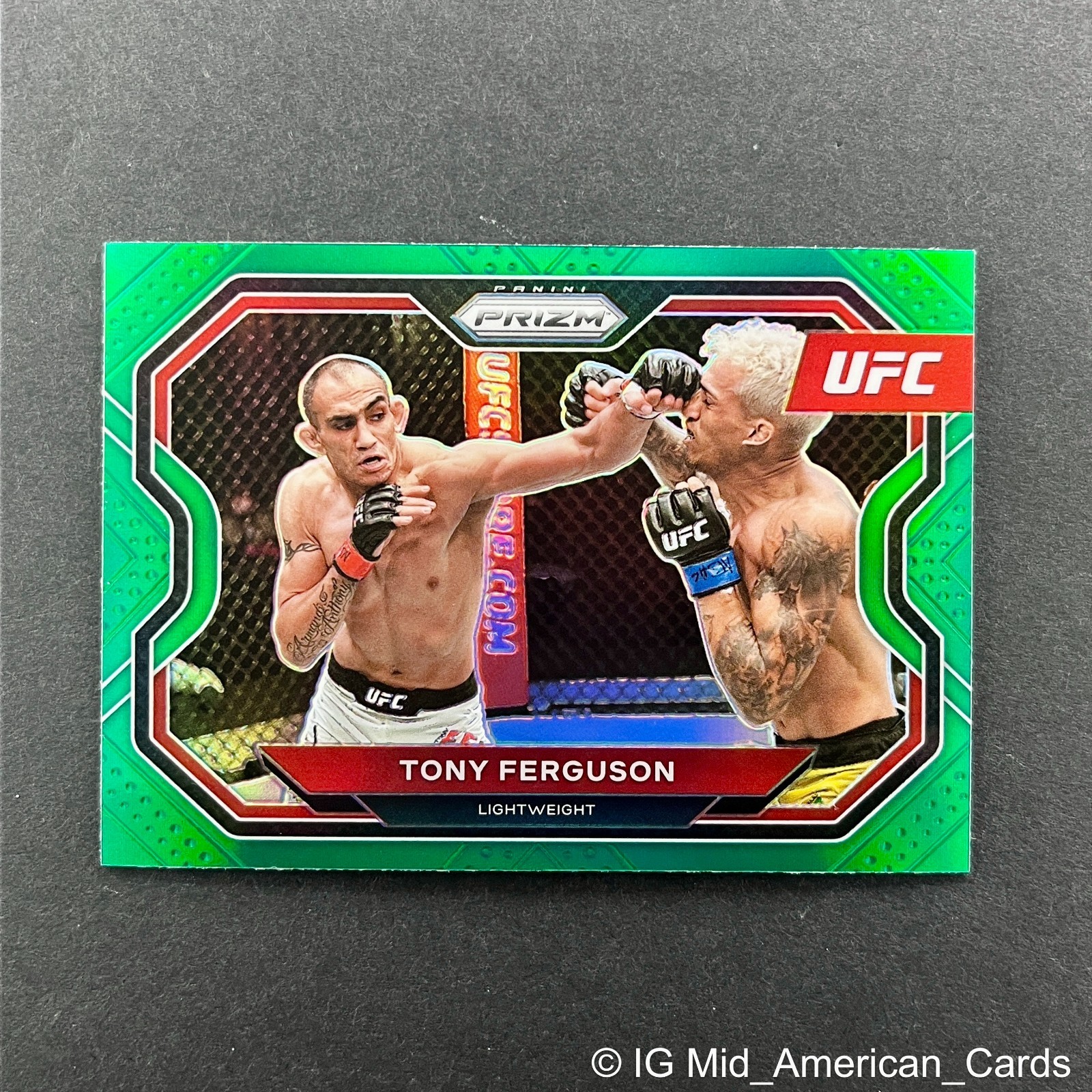 2021 Panini Prizm UFC Tony Ferguson #119 Green Prizm Refractor