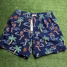 Chubbies Swim Trunks Mens M Flamingo Palm Tree 5.5" Inseam Swim Shorts