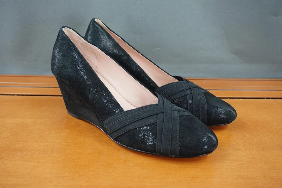 Zapatos Taryn Rose para mujer talla 8 negros Kizzis zapatos de salón de cuña cómodos tacones de vestir Foto 3 de 4