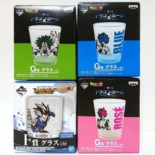 Dragon Ball Glass Cup Prize G Juego Completo 4 Ichiban Kuji Saiyan Extreme Nuevo