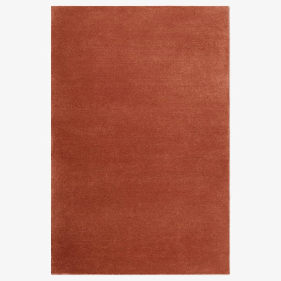 8x10 Handmade Tufted Wool Rug Rust Red Modern Minimalist Area Rug Living Room - Image 4 of 4