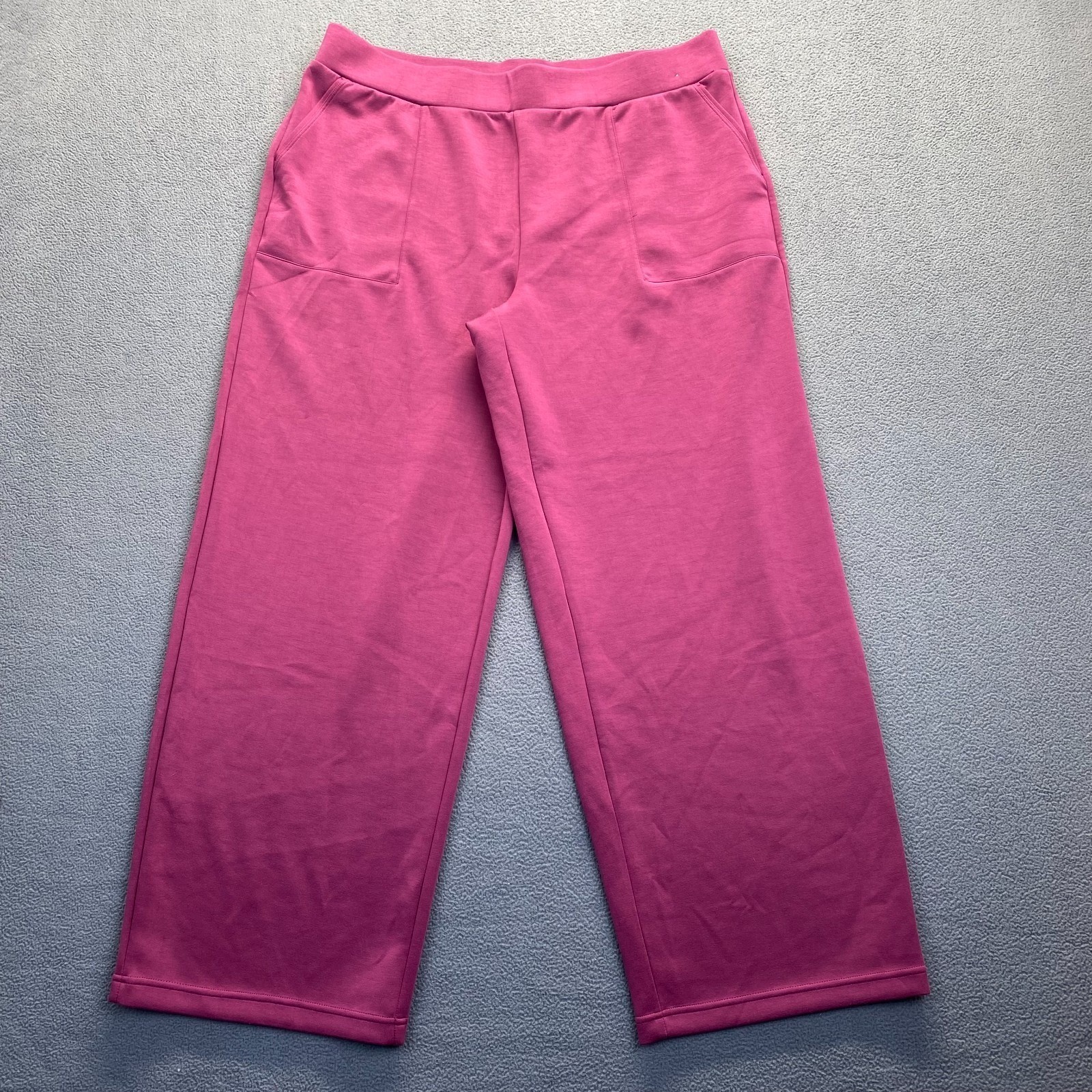 Mondetta Ladies' Ultra-Soft Wide Leg Pant, Pink Size XXL Pockets,Elastic Waist