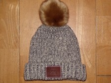 LOVE YOUR MELON Beanie One Size Black White Removable Pom Cuffed Knit Cap Hat