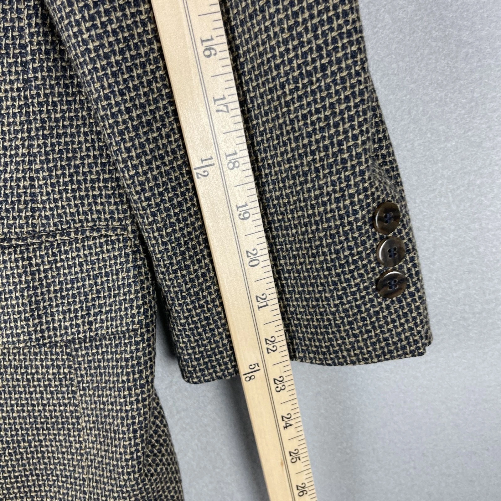 Andre Vachon Lambswool Blazer Sport Coat Mens 46S Brown 2 Button image 11