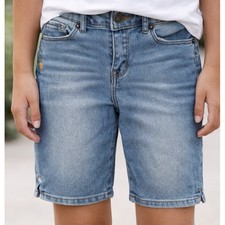 Lucky Brand Zoe Bermuda Stonewashed Stretch Denim Shorts Girl's Size 10 / 22x7