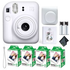 FUJIFILM INSTAX MINI 12 Instant Film Camera with Instant Film - Clay White