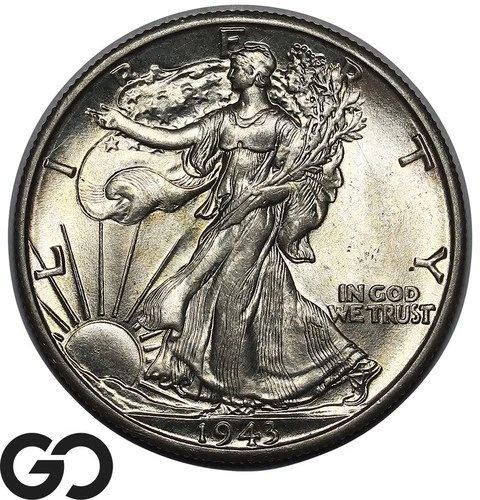1943-D Walking Liberty Half Dollar Solid Gem BU++