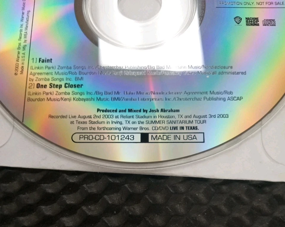 Linkin Park Radio Station Promo 2 Track CD Live In Texas Saint & One Step Closer - Image 3 of 4