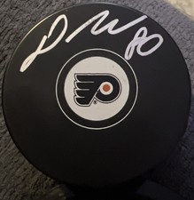 Dan Vladar signed Puck Philadelphia Flyers autographed NHL