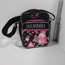 Skelanimals Messenger / Shoulder Bag - Black & Pink (Fabric/Vinyl)
