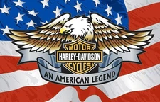 Harley Davidson Motor Cycles An American Legend American Flag NEW 3x5 Foot Flag