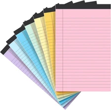 VITEVER Small Note Pads 5x8, [7 Pack] Colorful College Narrow Ruled Legal Pads,M