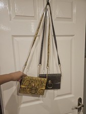 Bundle of 2 Snake Print Crossbody Shoulder Bags Y2K Gold Ring Clutch  Bag