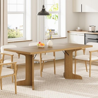 71.1 Inch Rectangular Dining Table for 6-8, Kitchen Table with Thickened MDF Top