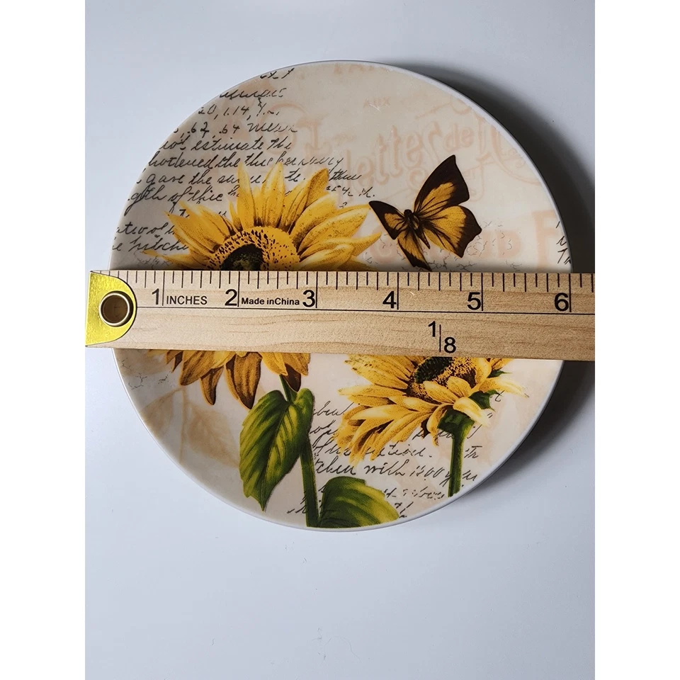 Platos de ensalada PFALTZGRAFF dorado blanco girasol 6" - Juego de 6 Foto 3 de 4