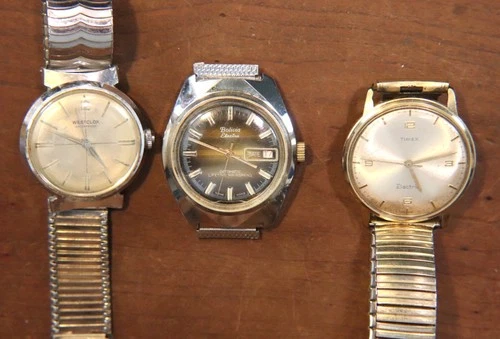 3 Vintage Watches Timex Electric Bolivia Electra and Westclox