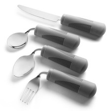 Adaptive Utensils 4-Piece Kitchen Set Weighted, Non-Slip Handles for Hand T...
