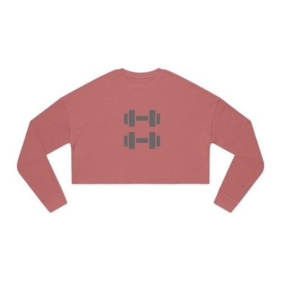 Dumbbell Stack Cropped Sweatshirt | Fitness Gym Workout Top