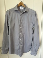 Calvin Klein Slim Fit Long Sleeve Dress Shirt Gray Plaid Button Up Men  s Size M