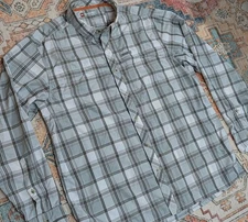 Simms Guide Series Fishing Shirt Men's Zip Pockets Quick Dry Stretch Size Large 