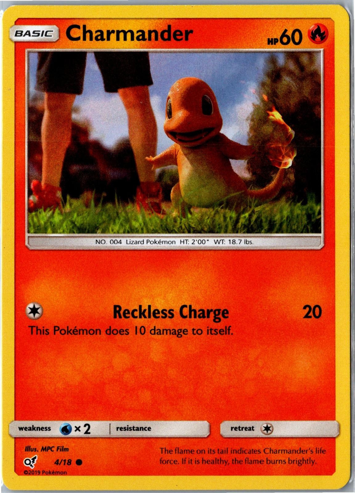 Pokemon Card - Charmander 4/18 Detective Pikachu Common Holo Lightly Played