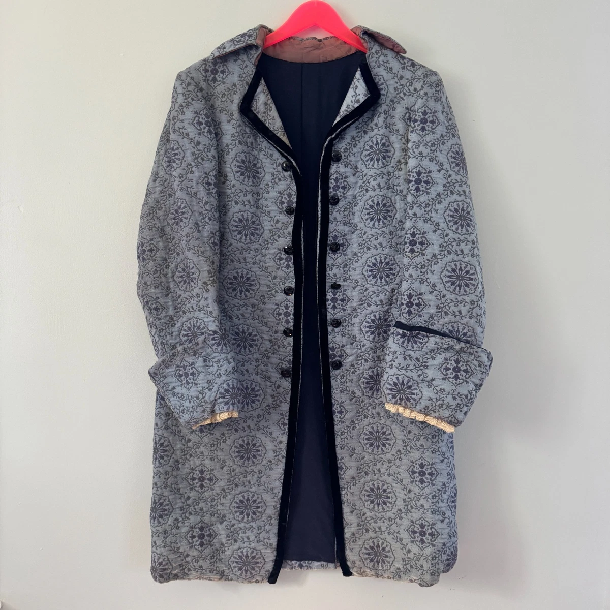 Pre-60s De Colección METROPOLITAN OPERA Met Disfraz Departamento Azul BROCADE Abrigo Regencia