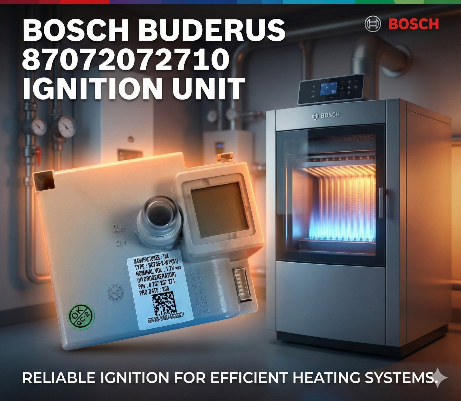 Bosch Buderus 87072072710 ignition unit boîtier d'allumage pour chaudière à gaz