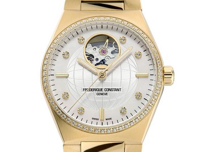 Frederique Constant Highlife Ladies Gelbgold Diamanten Box&Pap. Full Set Neu