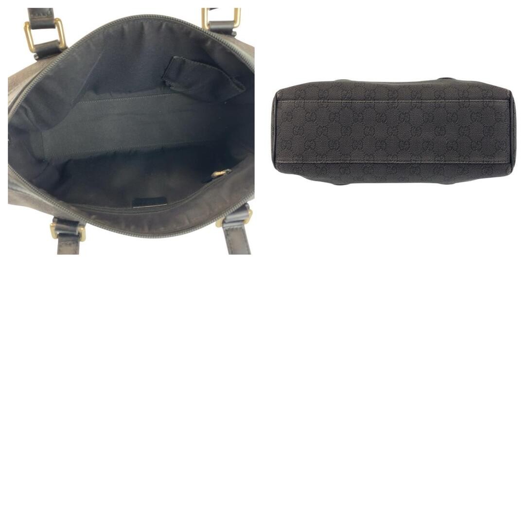 GUCCI GG Canvas Leather Handbag Black Silver Hardware Used Ladies thumbnail 4