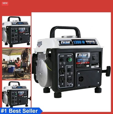 Portable 1,200 Peak Watts Generator with 5-Hour Runtime - Black/White Elegance