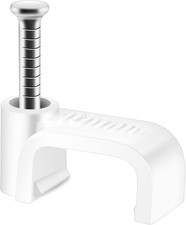 Flat Cable Clips White 100 Pcs for Cat6 Cat7 Ethernet Cable Clips to Wall 