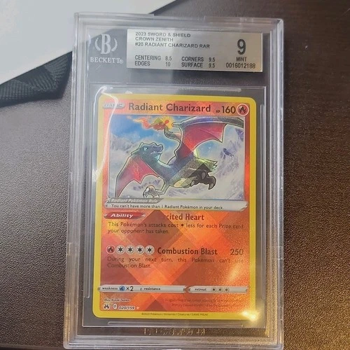 Pokémon Crown Zenith Radiant Charizard 020/159 Radiant Rare Holo BGS 9