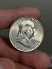 1954- D Franklin Silver Half Dollar BU #1