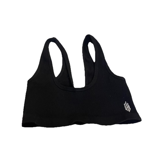 Free People Movement Scoop Neck Ribbed Sports Bra Solid Black Size M/L