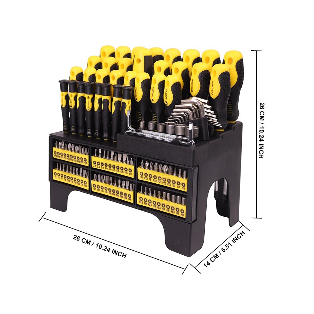 118-Piece Magnetic Screwdriver Set, Screwdriver Set With Plastic Holder USA