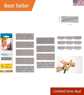 Abranet Net Sheets Set - 2.75x8 in, 9 Assorted Grits for Cleaner Work