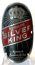 vintage Monark SILVER KING bicycle HEAD BADGE early oval version