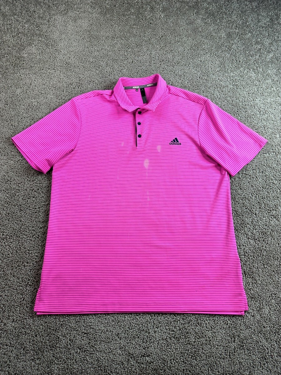 ☆adidas☆ Cropped polo shirt light pink Adidas Polo Shirt Mens Extra Large Pink Black Golfer Golfing