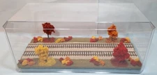 HO SCALE 16" DOUBLE TRACK "FALL  SCENE" - DISPLAY CASE - FOR ANY HO TRAIN