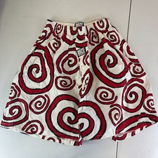 Vintage 1990  s DOZE CLOTHES White Boxer Shorts With Red Swirls USED Tag Is Gone.