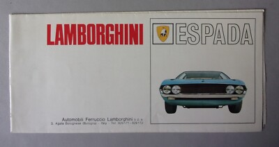 LAMBORGHINI ESPADA orig 1968 Sales Brochure in Italian