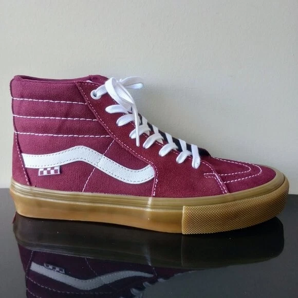 Sneaker alta Vans da uomo Skate Sk8 Hi in pelle scamosciata tela in bella porta gomma